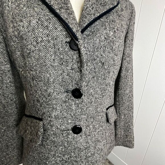Vintage Hunt Club Women’s 6 Grey Wool Blend Peacoat Blazer Jacket 3 Button - Picture 3 of 16